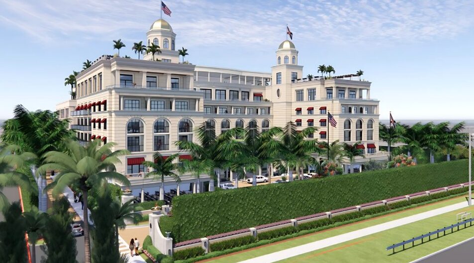 Architectural rendering of the Carnelian Club members club and hotel in Naples