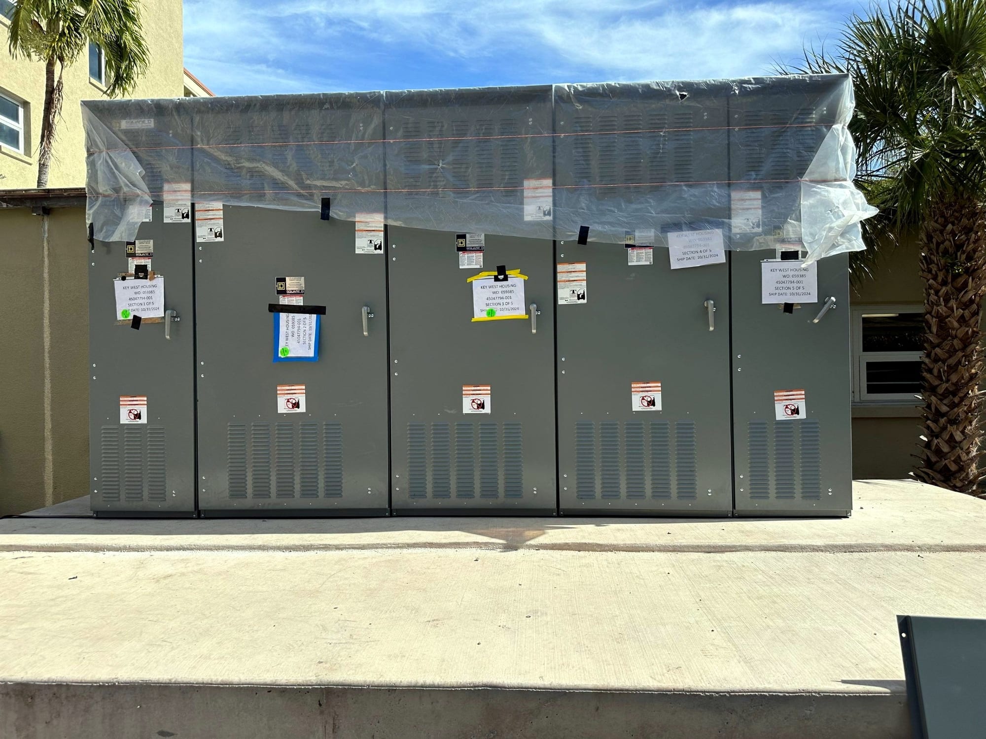 Completed outdoor switchgear lineup