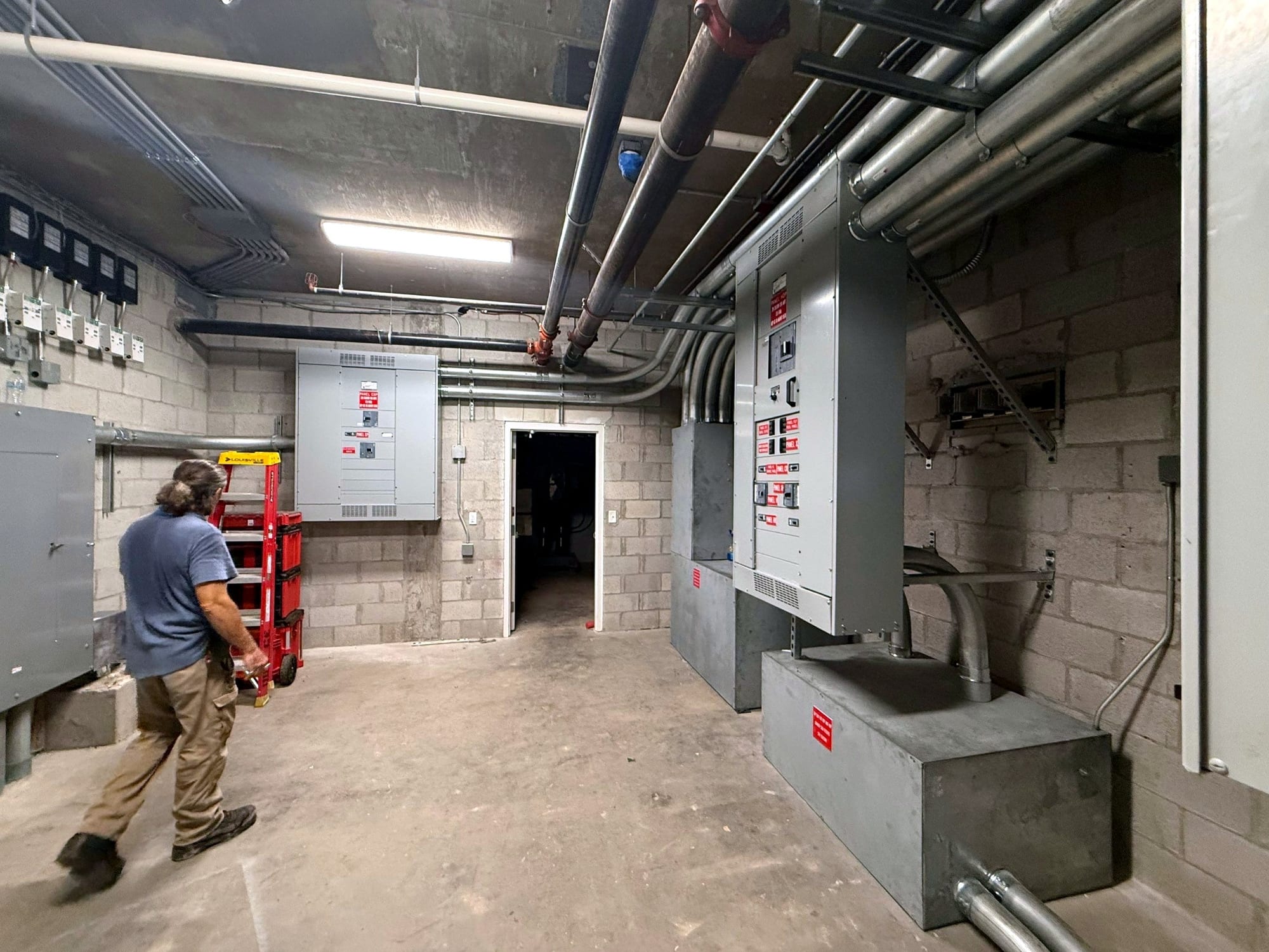 Completed electrical room with the new distribution switchboard