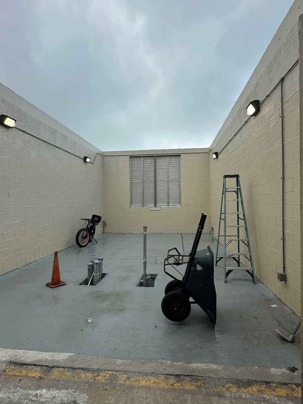 The generator room before installation, prepared for the new equipment