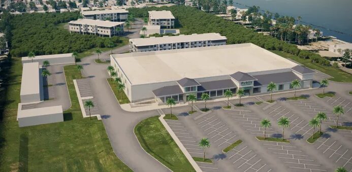 Architectural rendering of the Publix and surrounding development at The Market at Toppino Cove
