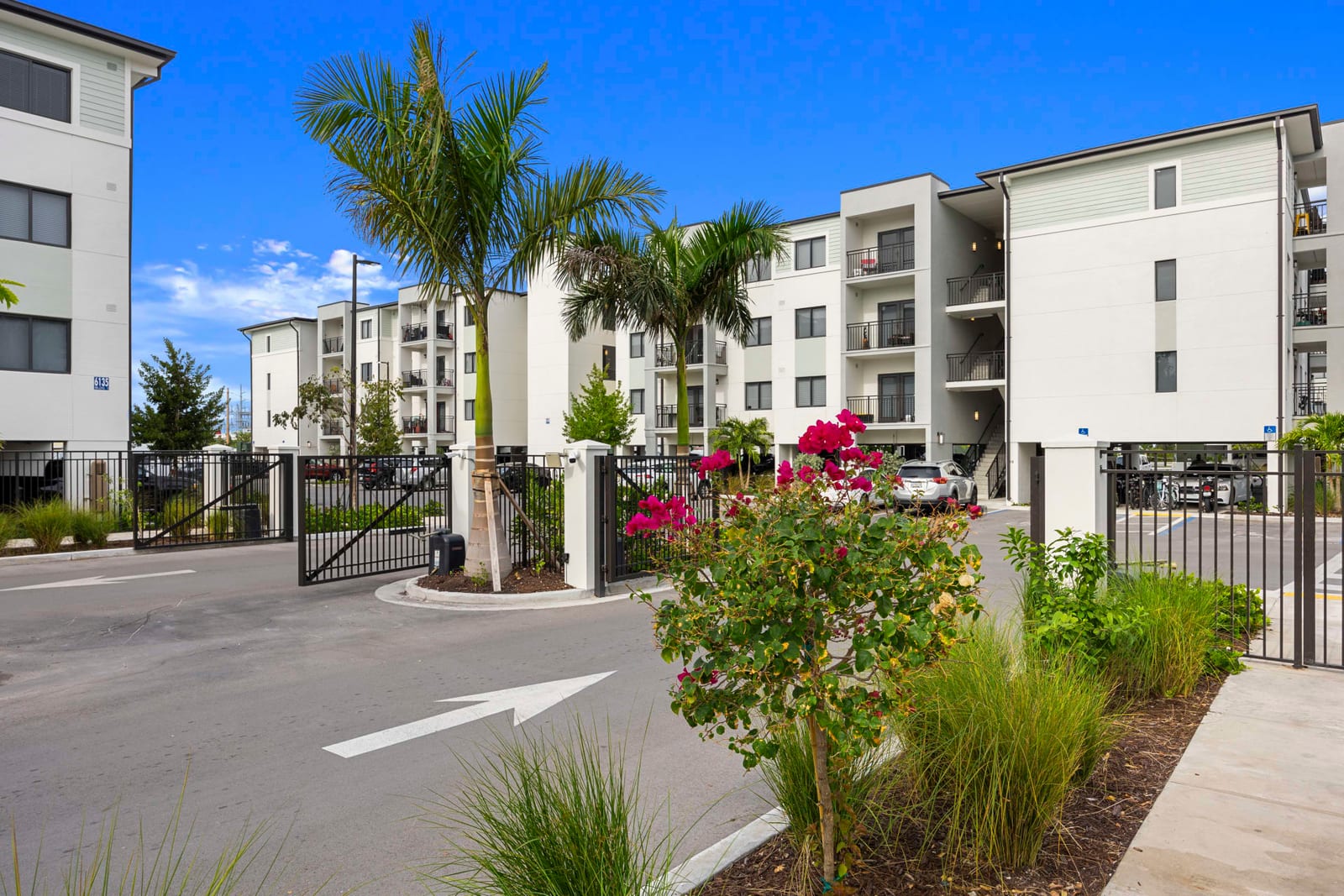 Landscaped entry drive at Wreckers Cay