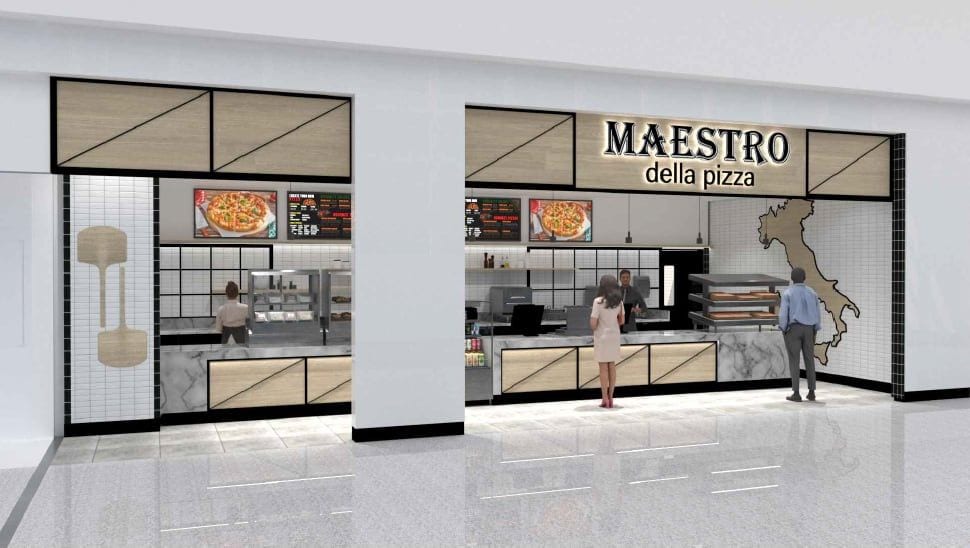 Architectural rendering of the Maestro Della Pizza concession at Key West International Airport