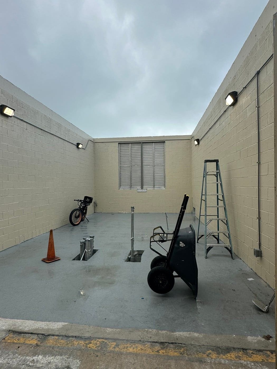 The generator room before installation, prepared for the new equipment