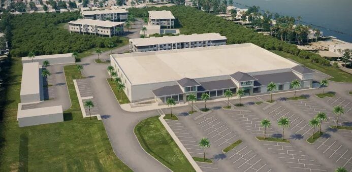 Architectural rendering of the Publix and surrounding development at The Market at Toppino Cove